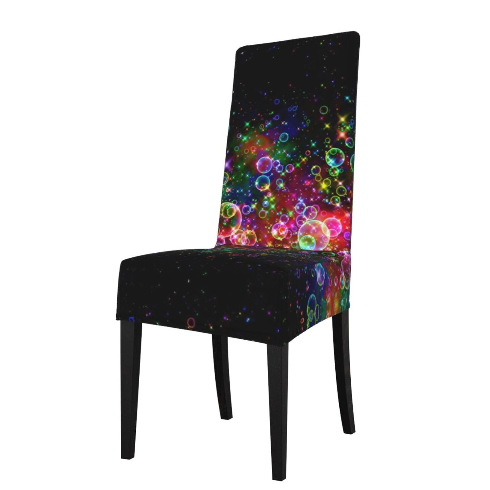 YYHWHJDE Colorful rainbow stars Prints Dining Chair Throw Covers – Stretchable Polyester Blend Protects Your Chairs with Easy Style & Easy Care