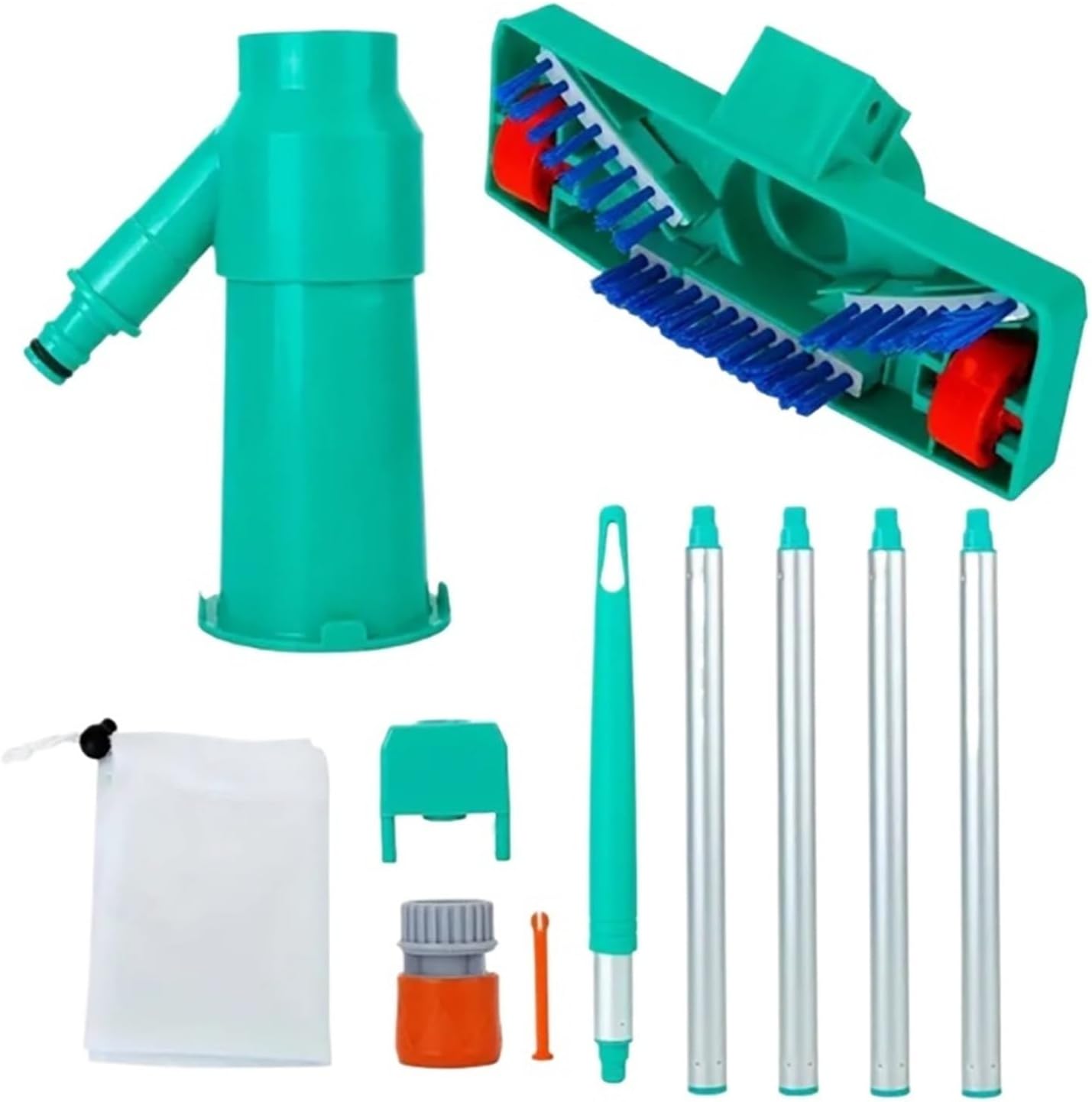 Pool Vacuum Head with Brush Bag Cleaning Kit Clean Bottoms for Pool Filter Swimming Pool Vacuum Cleaner Cleaning Skimmer Pools(Gray)