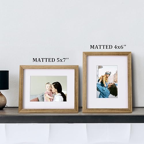 Vista 291 de Egofine Portarretratos de 9 x 12 pulgadas hecho de madera maciza con plexiglás, fotos de 5 x 7/6 x 8 con paspartú o de 9 x 12 pulgadas sin paspartú