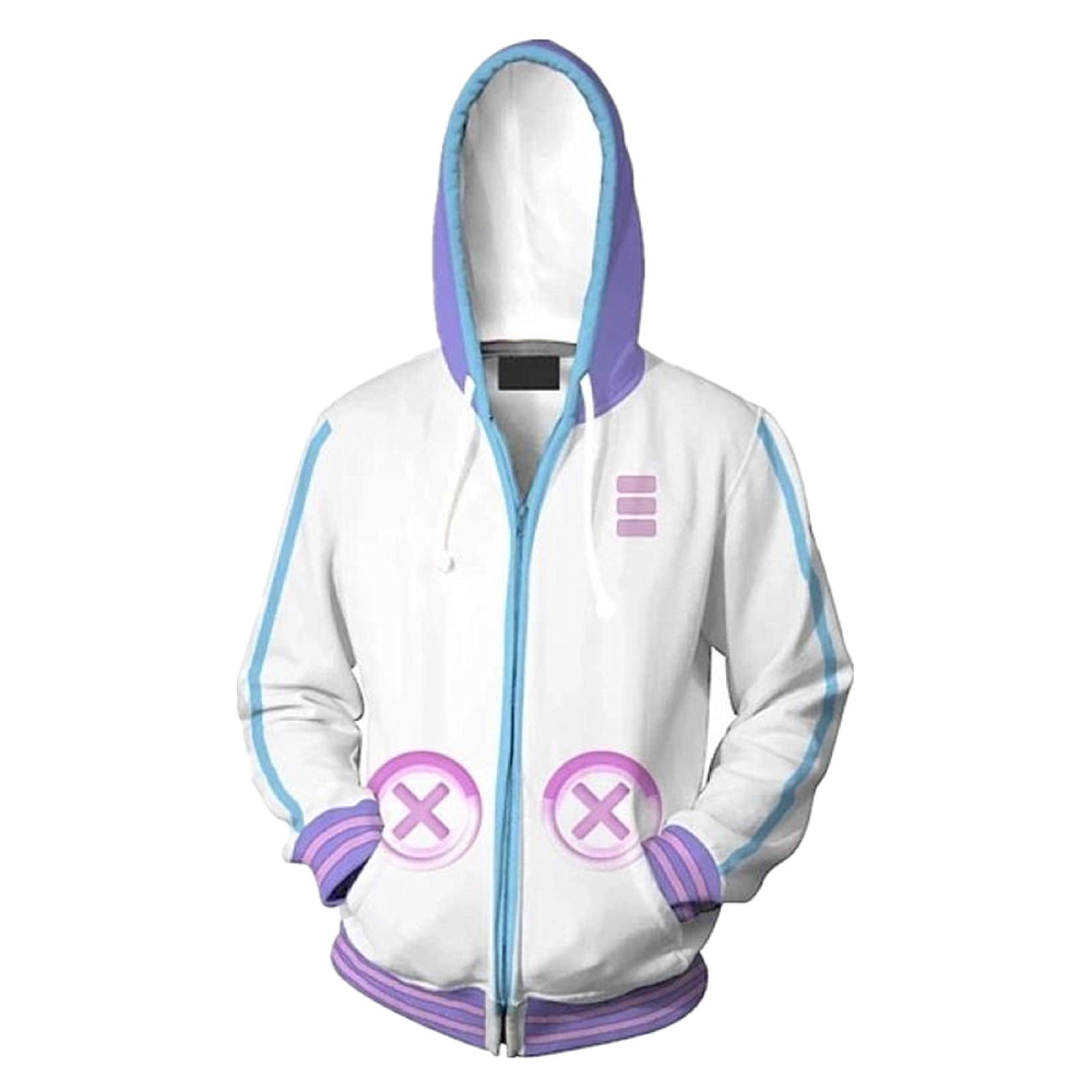 Charous Women's White Game Brave Neptunia Cosplay Hoodies,2021 New Unisex 3D Printing Hooded Sweatshirt Used For Festival Cosplay Or Gift