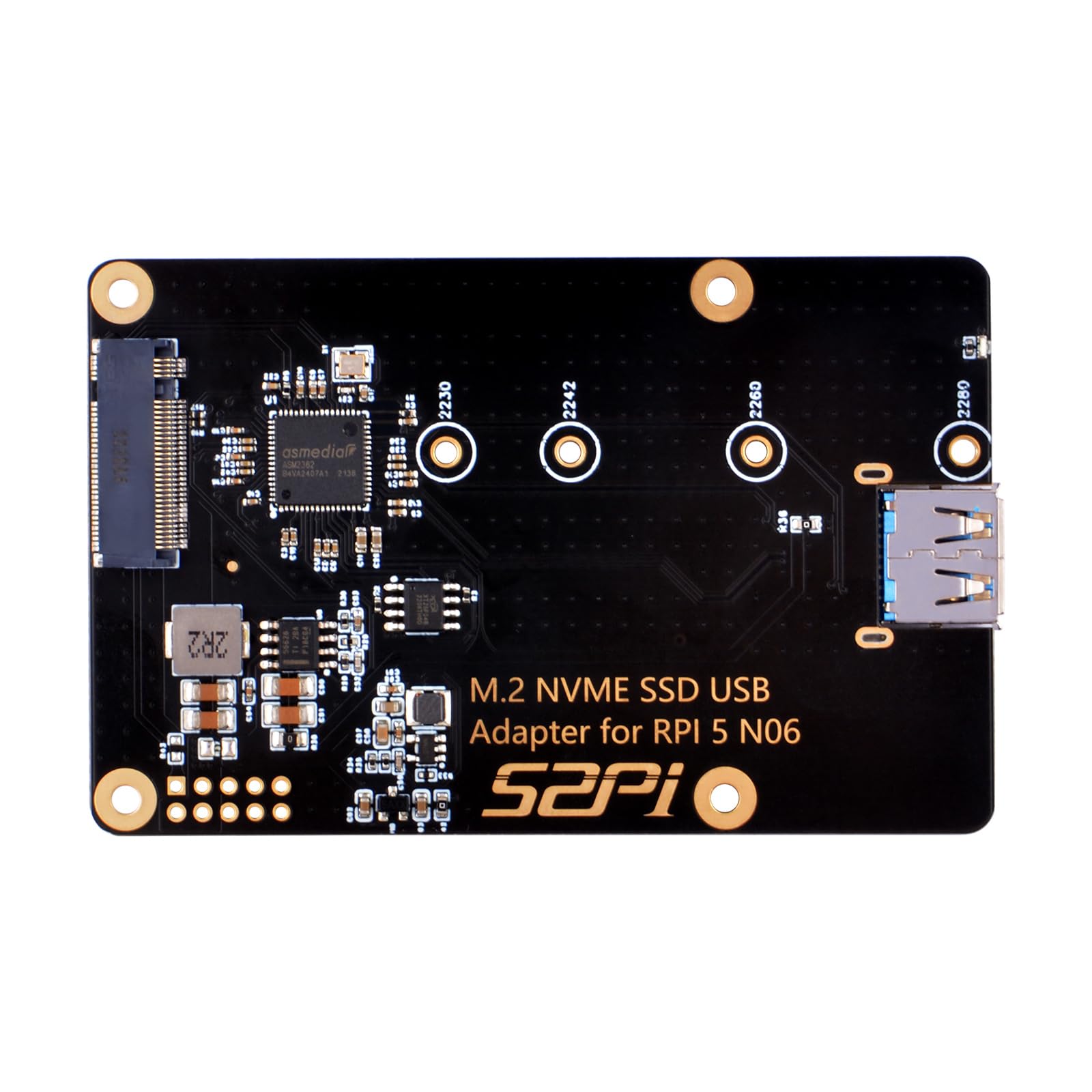 GeeekPi N06 M.2 NVME SSD USB Adapter for Raspberry Pi 5, Support M.2 NVMe SSD 2230 2242 2260 2280 — view 6