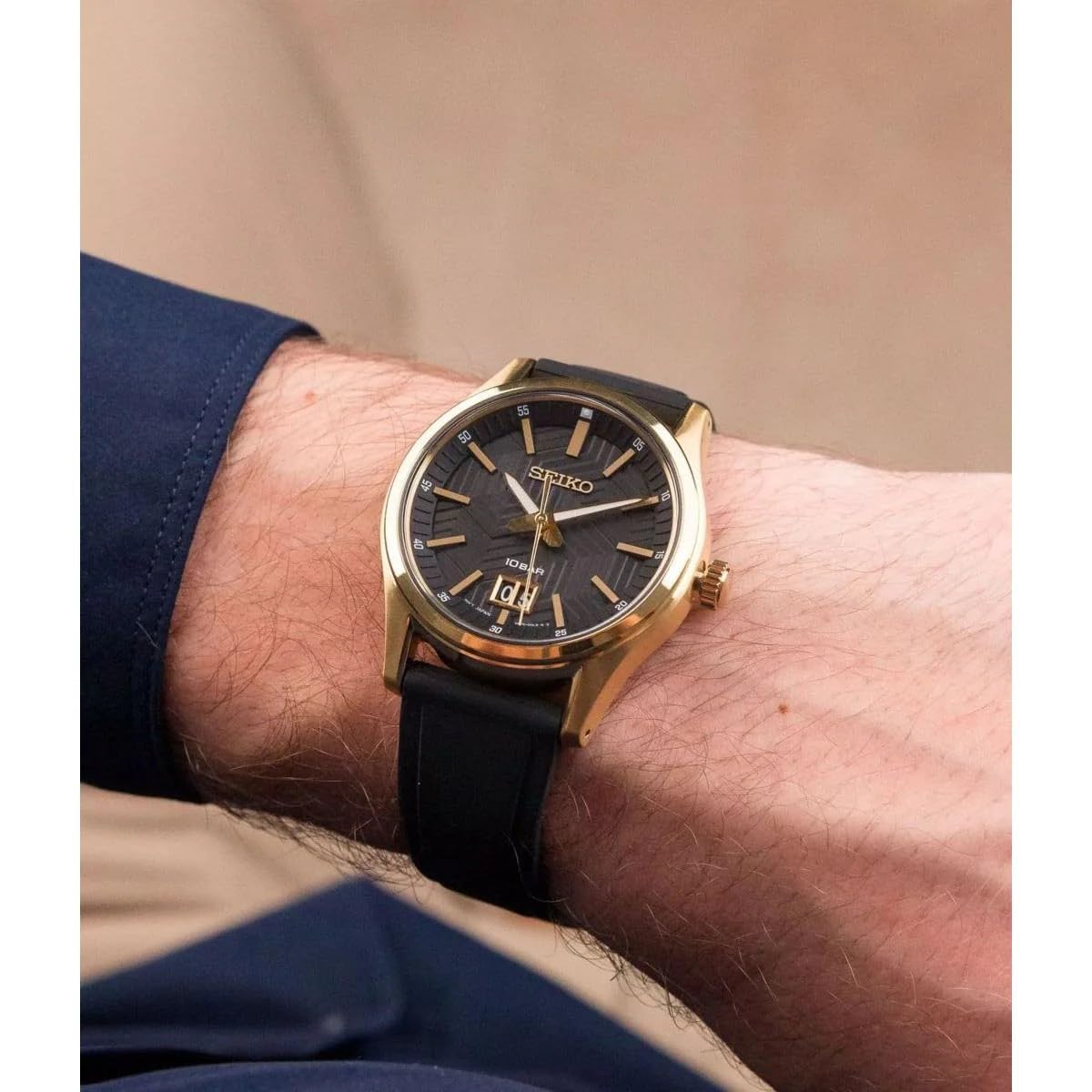 Seiko Reloj Analógico para Hombres de Cuarzo con Correa en Nailon