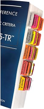 Book Tabs for Desk Reference to The Diagnostic Criteria from DSM-5-TR DR. Laminated, Color-Coded, and Removable with Alignment Card for Easy Installation Book not Included