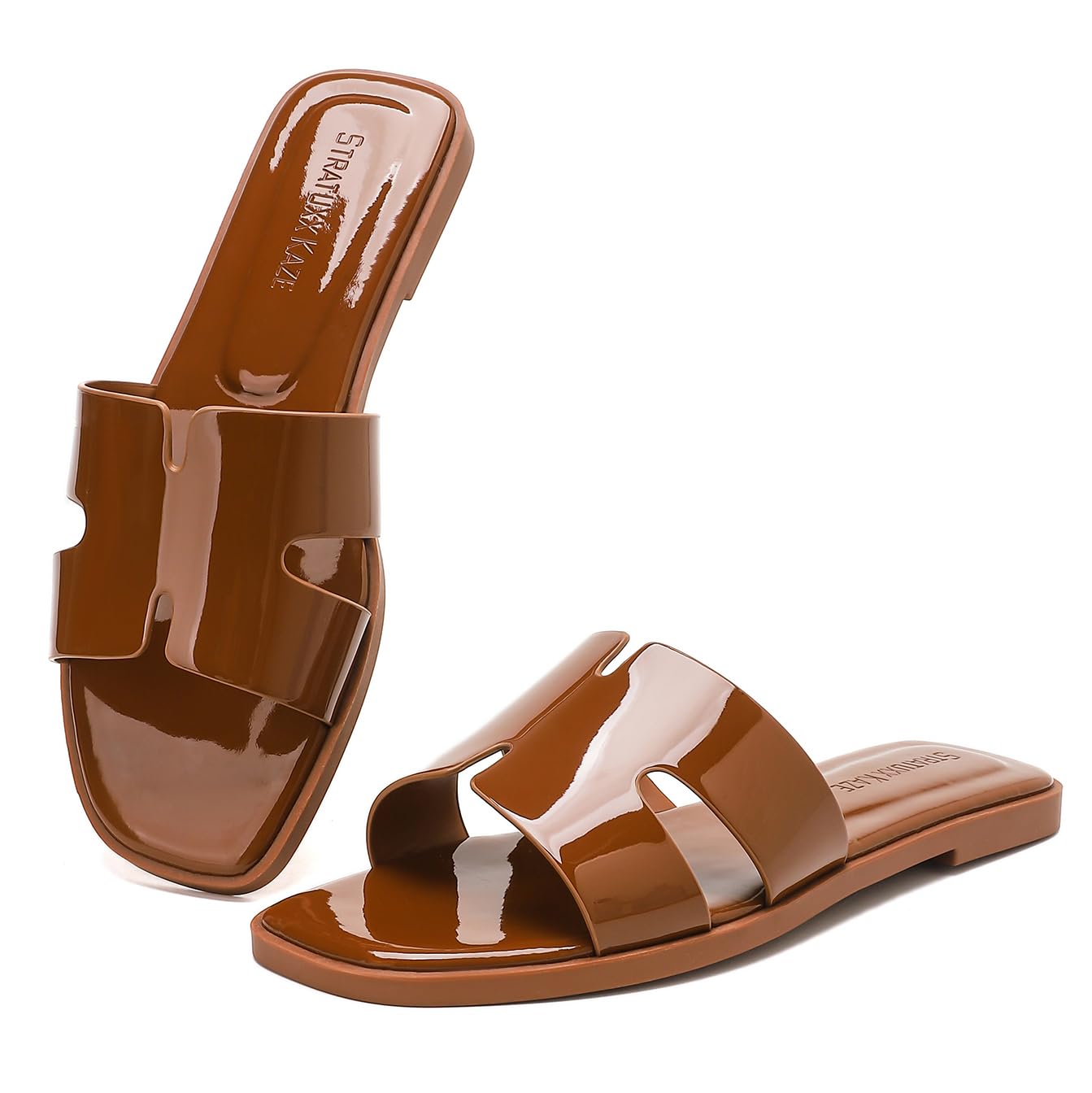 Stratuxx Kaze Women's Open Toe Flat Dress Slide Sandals