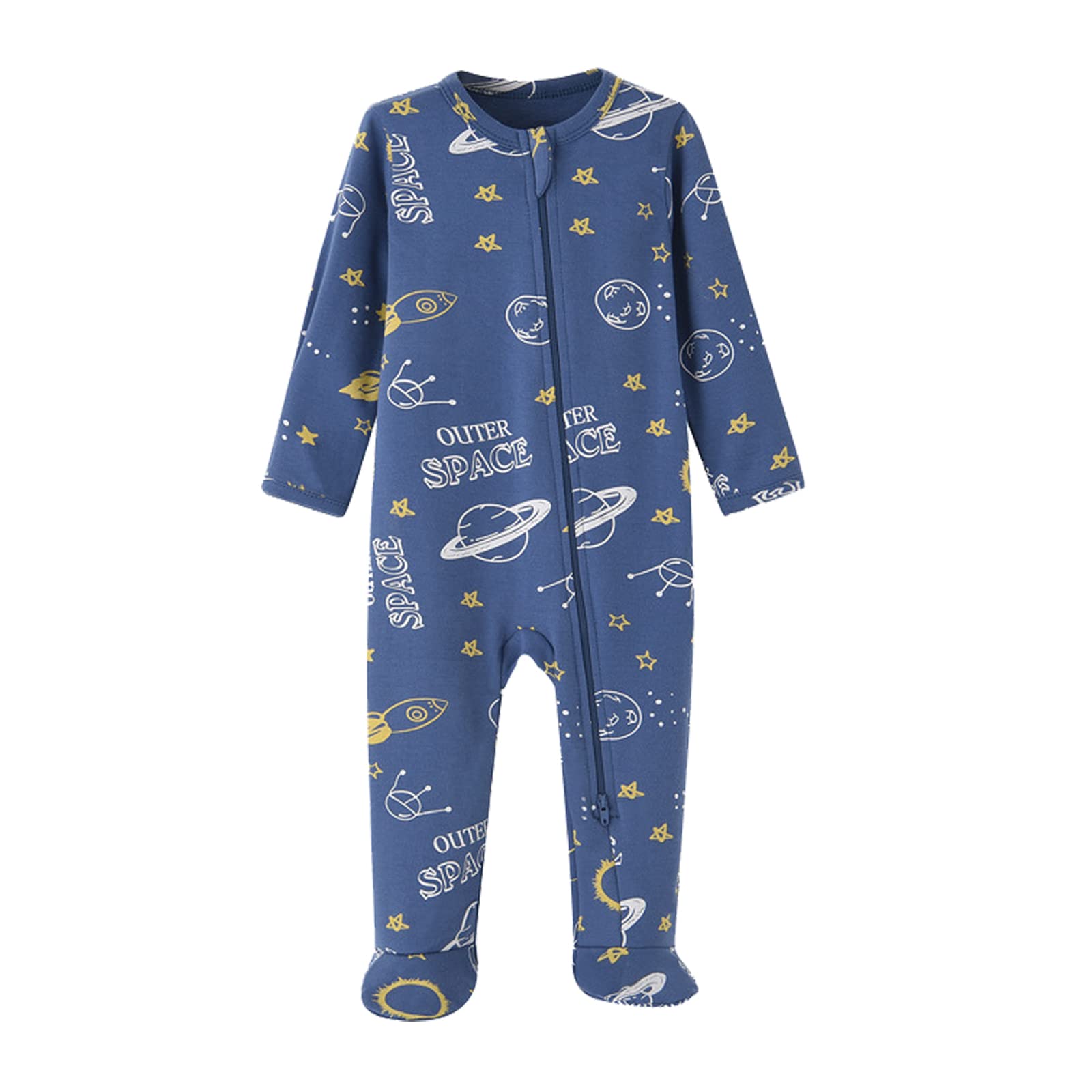 Jimonda Baby Girls Boys Pajamas,Organic Cotton Footie Gender Neutral Sleeper,Zipper Closure Non-Slip PJS Onesies …