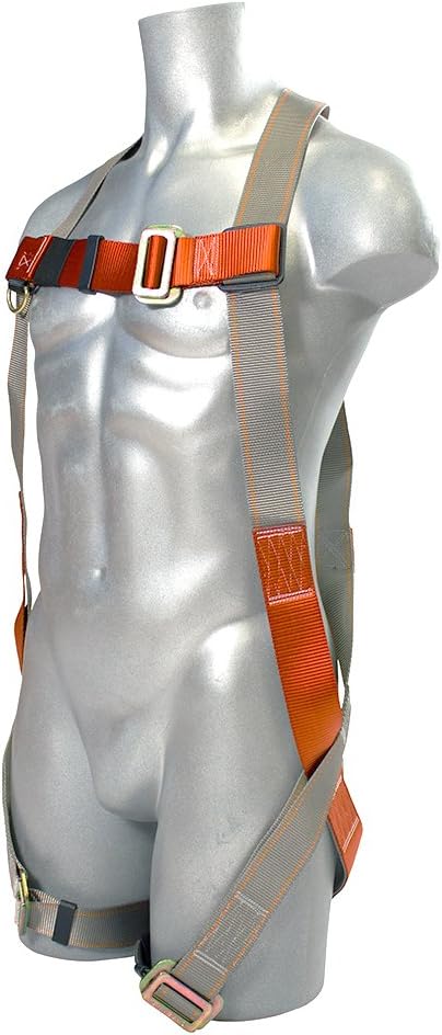 Madaco Roof Construction Fall Protection Full Body Industrial Safety Harness Internal Shock Absorbing 6FT Lanyard Kit Size M-XXL ANSI OSHA Combo B