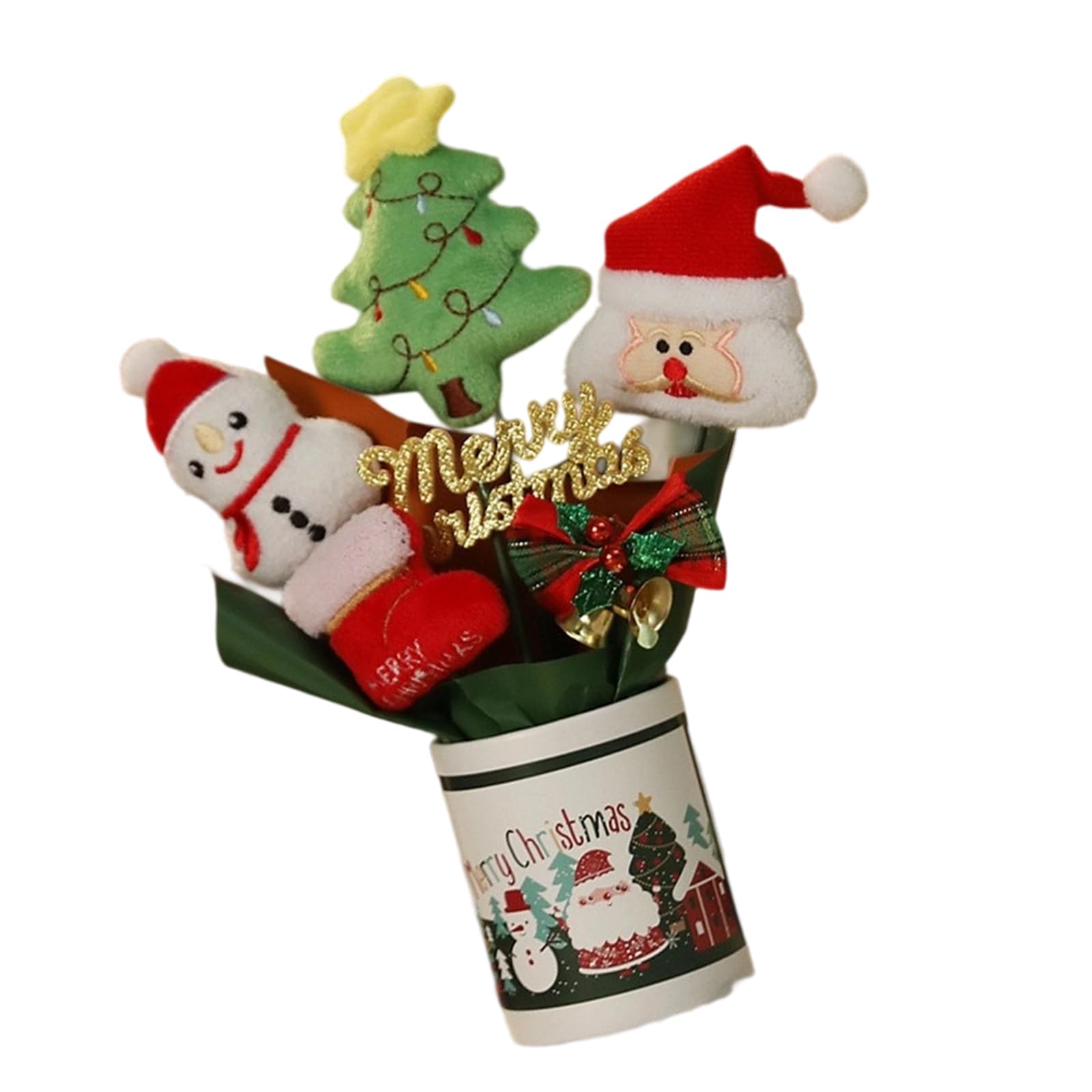 Kalttoy Christmas Snowman Reindeer Ornaments Hanging Decor with Storage for Bedroom Indoor Holiday Display Christmas Collectibles