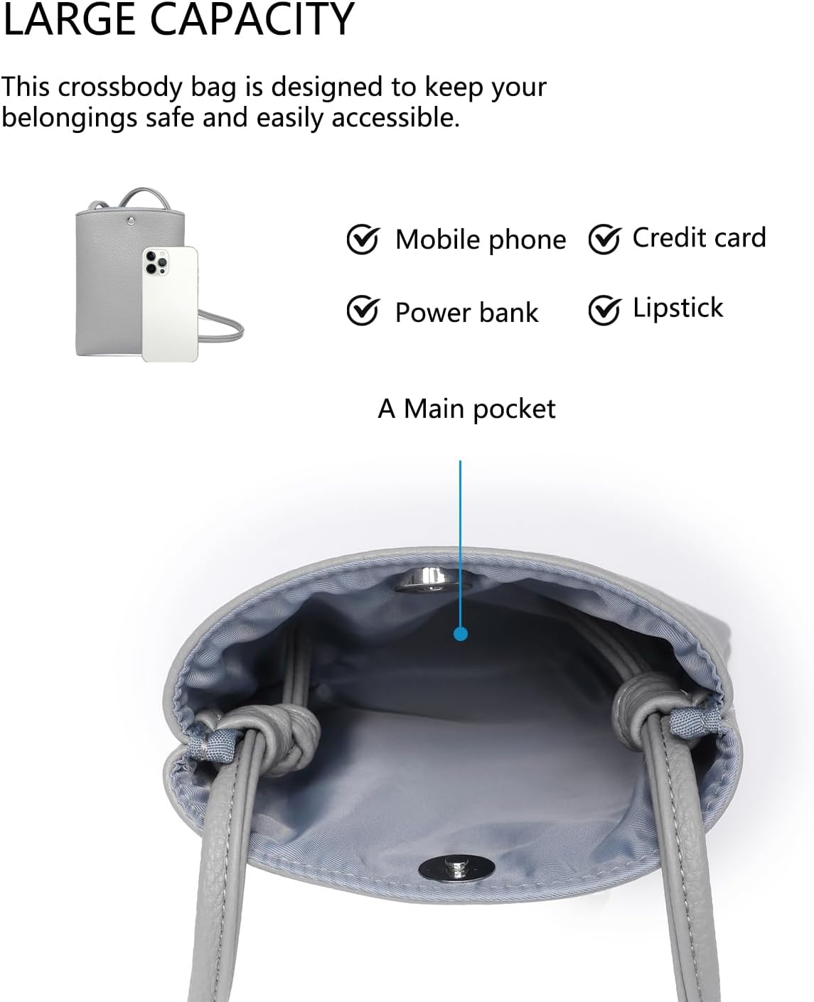 Pure Nylon Mobile Phone Bag Mini Cloth Bag ins Style Japanese Simple and Versatile Messenger Small Square Bag - Image 6