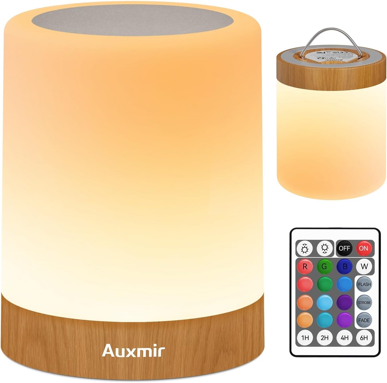 – Night Light, 3000mAh Rechargeable LED Bedside Table Lamp, Touch & Remote Control Dimmable Light, RGB Color Changing & 5 Modes, Portable Lamp for Bedroom, Living Room, Camping