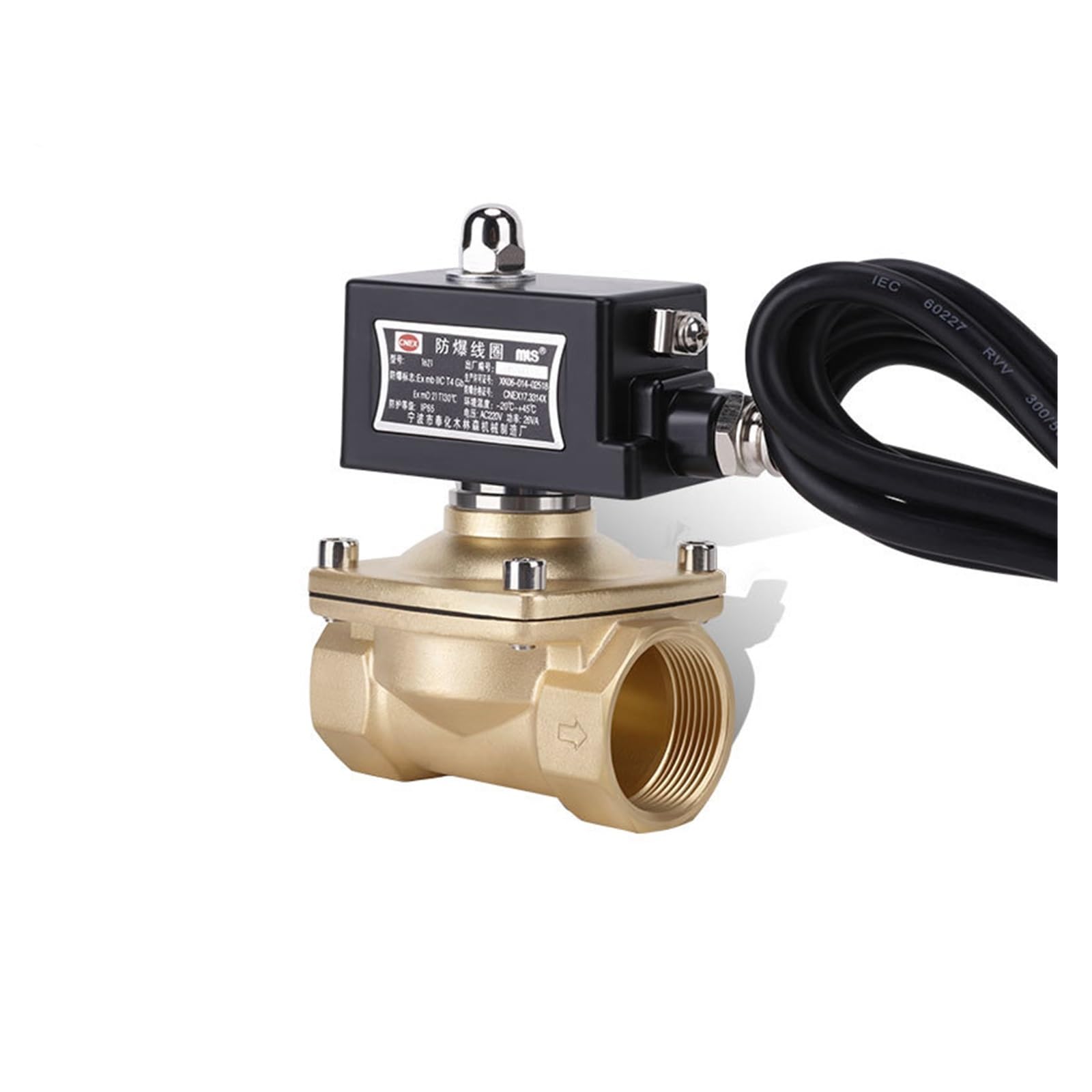 DLTBYWAQZ 1-1/2" Normally Closed Brass Explosion Solenoid Valve for Gas Natural(230vac)