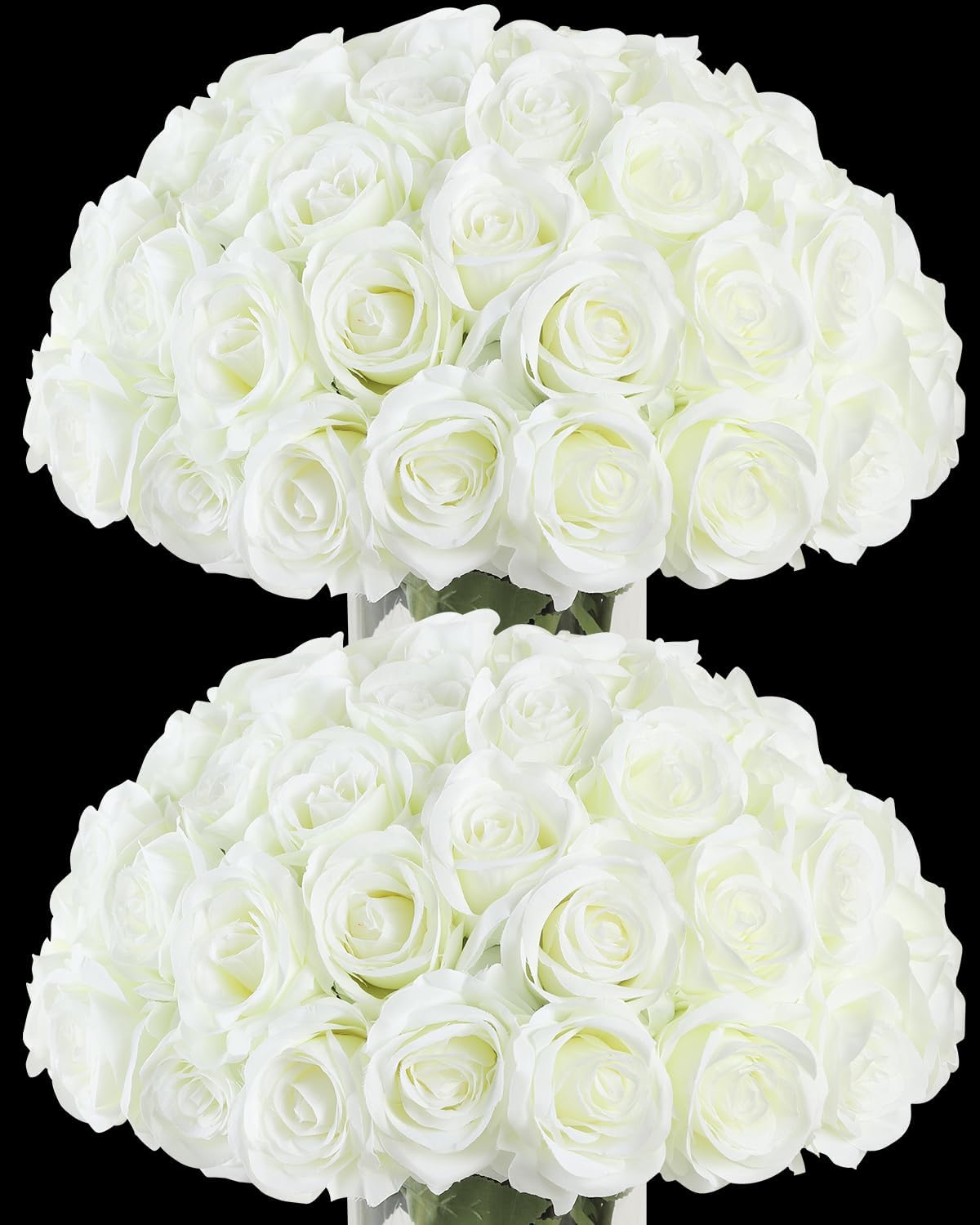 50pcs Artificial Roses Flowers in Bulk,Realistic Silk Fake Rose with Long Stem for Wedding Centerpieces Bouquet Party Floral Arrangement Home Decoration(Ivory White) - Image 9