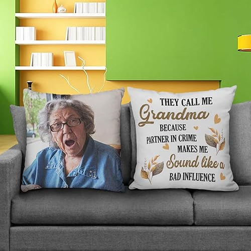 Miniatura 2 de Almohada de fotos personalizada para abuela, funda de almohada del día de la madre, de hija e hijo, regalo para mamá abuela, almohada personalizada