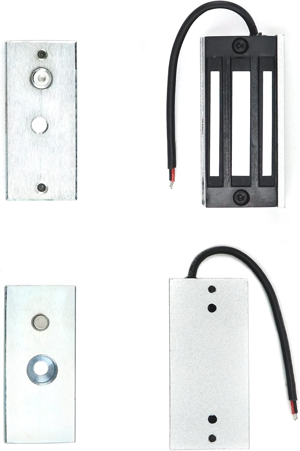 QWORK Electric Magnetic Lock, 2 Pack 60kg 130LBs Holding Force Electric Magnetic Lock for Door Access Control System Electromagnet Fail-Safe NC Mode