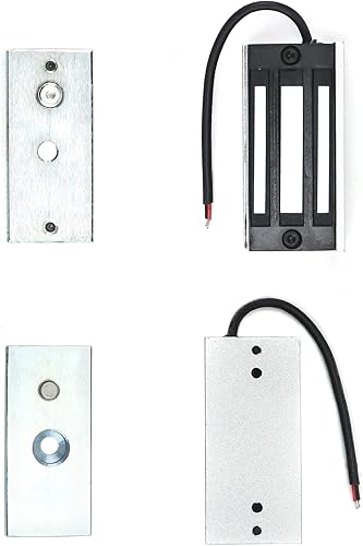 Miniatura 3 de QWORK Cerradura magnética eléctrica, paquete de 2 unidades de 132.3 lbs 130 libras de fuerza de retención magnética eléctrica para sistema de