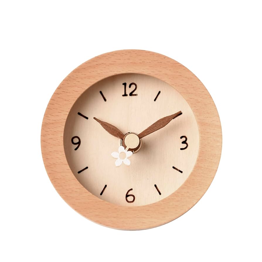 天然ラバーウッド無垢材掛け時計 静音連続秒針 アナログ 天然ラバーウッド無垢材掛け時計 静音連続秒針 アナログ
