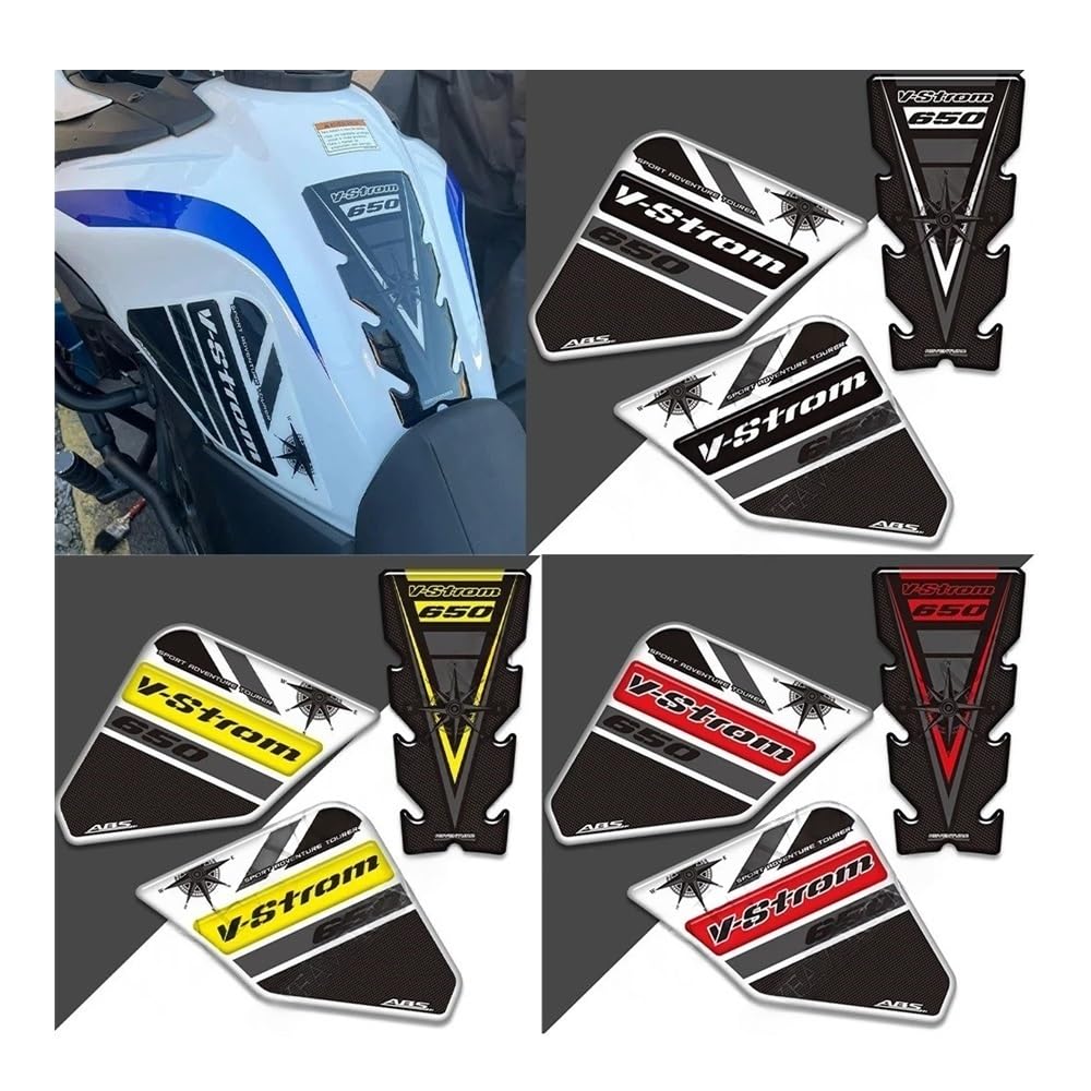 Motorrad Tankschutz Pad Für V-Strom Für DL 650 XT 650XT Für Adventure Tankpad Seiten-Tankpad Benzin-/Kraftstoff-/Öl-Kit Knie-Kratzschutz Dekorationsschutz