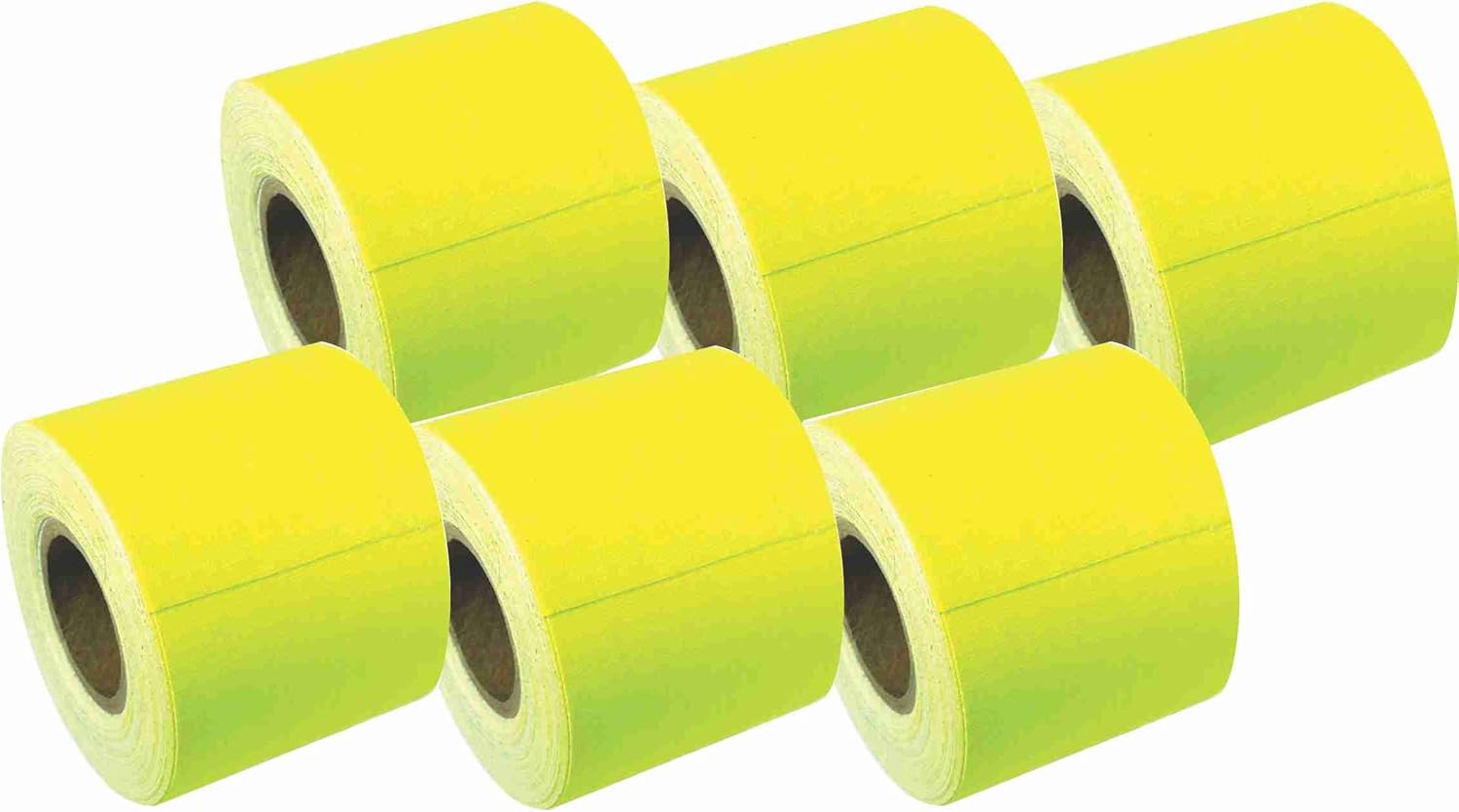 2" x 8 YARD MINI ROLL GAFFER TAPE 6 PACK - FLORESCENT YELLOW