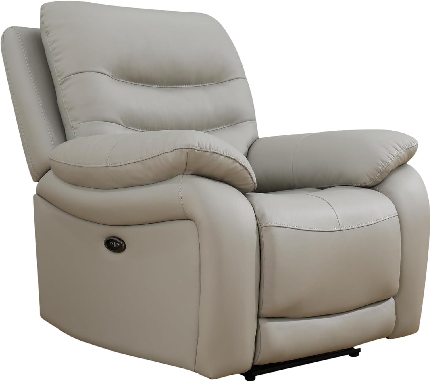 Genuine Leather Recliner Couch Set, Living Room Furiture Set,Power Reclining Sofa Set, Top Grain Leather Sofa with Built in USB Port for Living Room(Light Grey) (Chair)