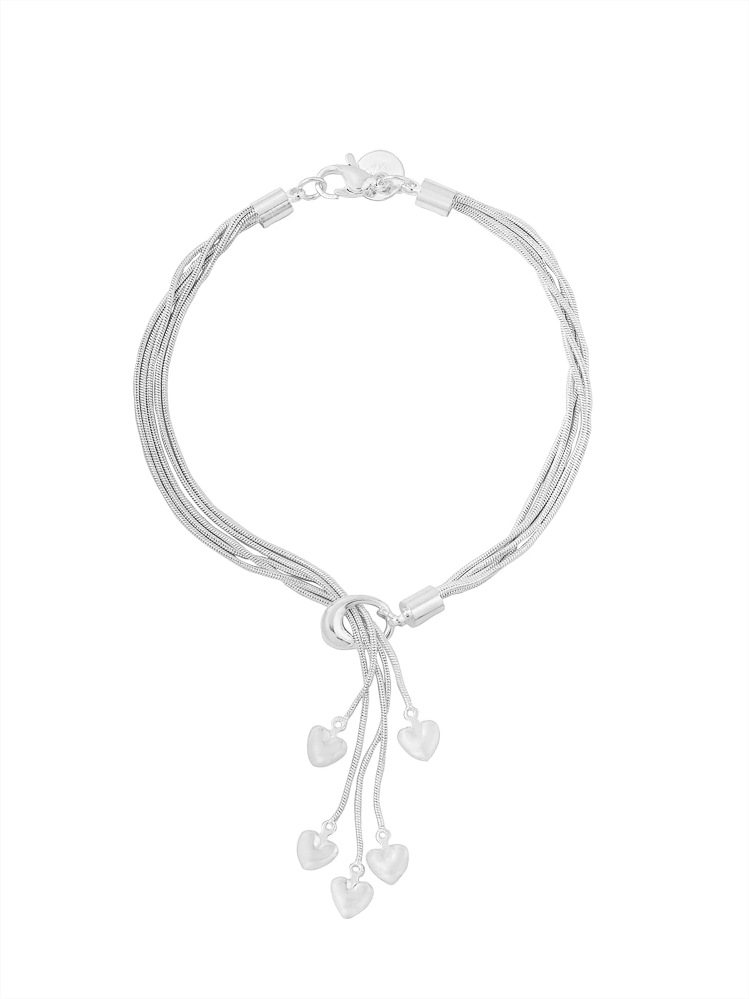 Yellow Chimes Valentine Gift for Girls Bracelet for Women and Girls Silver Charm Bracelets for Women | Silver Toned Heart Shaped Hanging Charm Bracelet for Girls | Birthday And Anniversary Gift (B06XZ7NNSR) Amazon Price History, Amazon Price Tracker