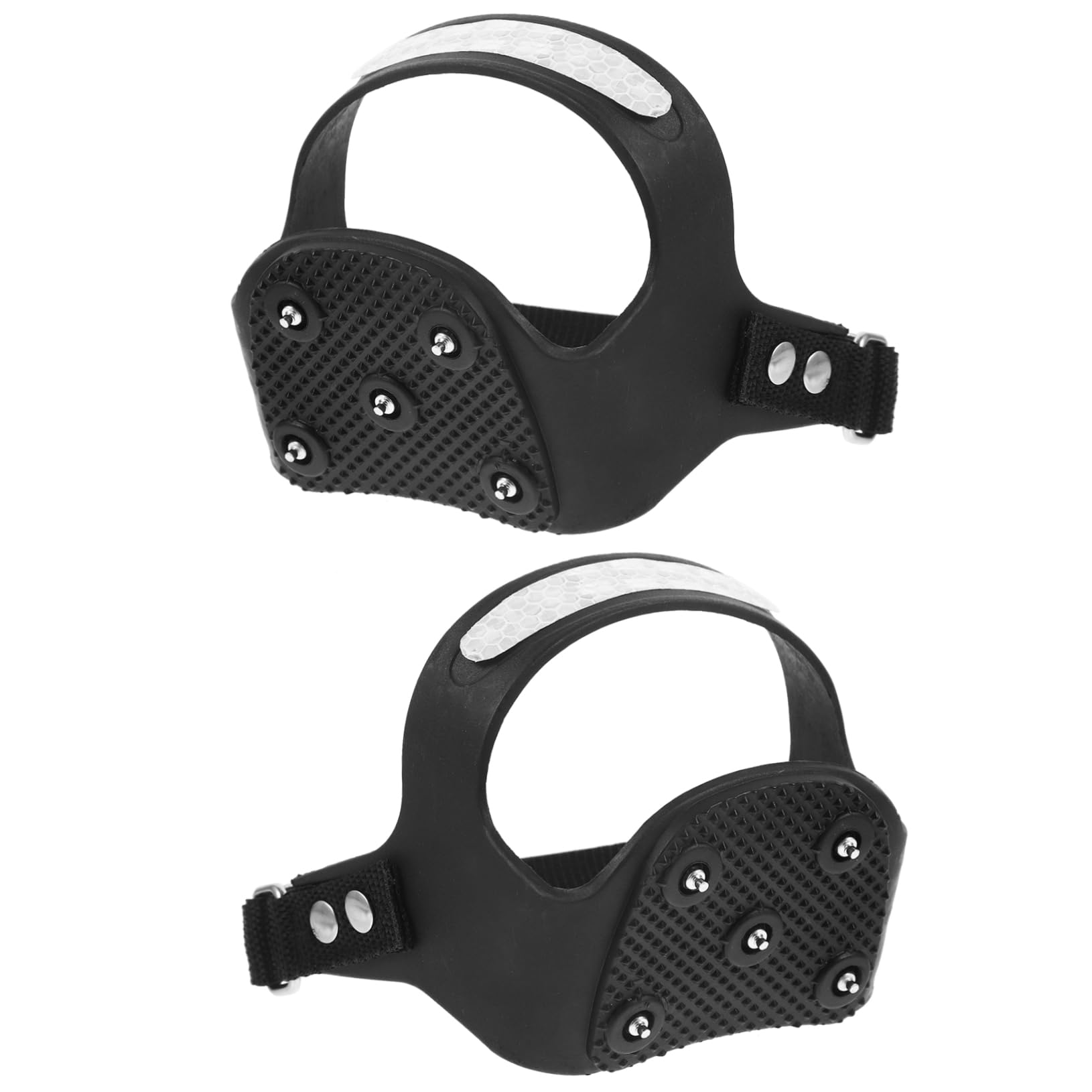 BESPORTBLE Climbing Gear Ice Cleat Spikes Crampons 5 Teeth Silicone Spikes for Shoes Boots Reflective Stripe for Jogging