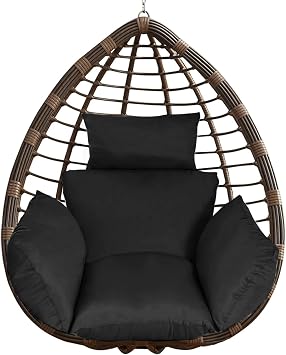 Egg Chair Cushion, Thicken Soft Indoor Hanging Hammock Basket Seat Cushion Replacement Swing Chair Pad with Headrest