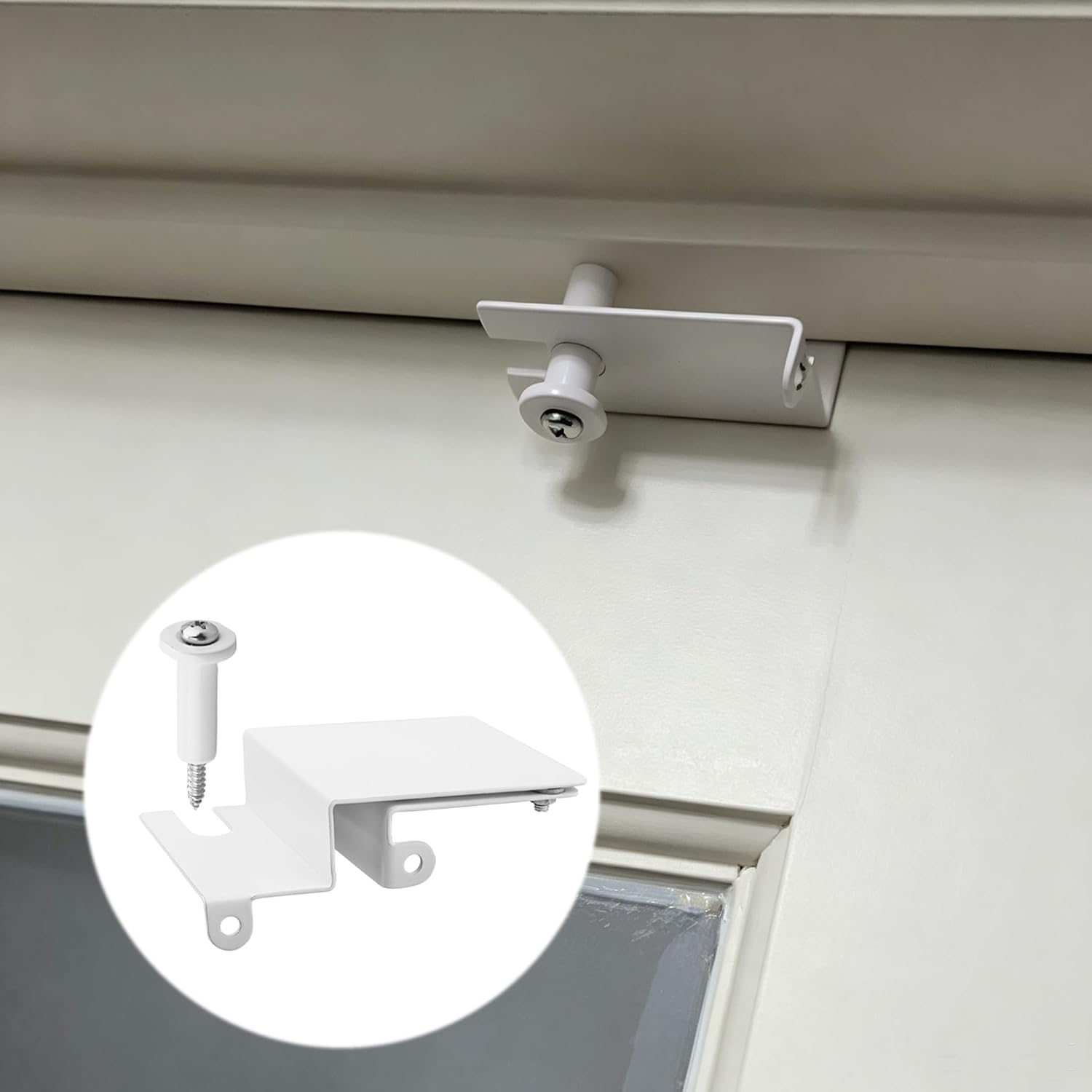Child Proof Door Top Lock, Heavy-Duty Metal Child Safety Locks for Interior/Exterior Doors, Dual-Sided Operation, Fits 0.45"-1.85" Doors (1 Pack)