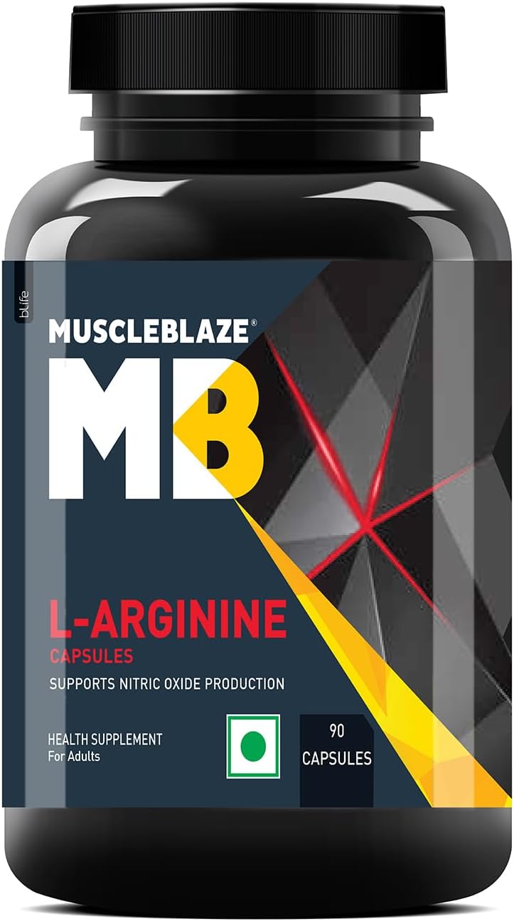 MuscleBlaze L-Arginine, Supports Nitric Oxide Production, Pack of 90 Capsules