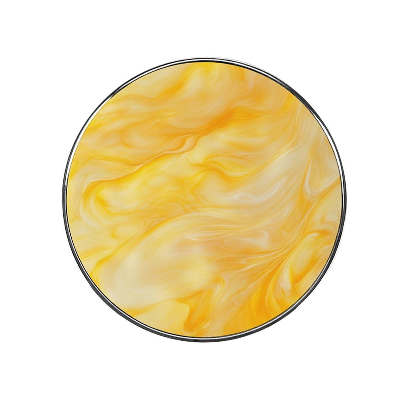 Warm Yellow Opalescent Glass Minimal Texture Fridge Magnets DIY Art Round Magnetic Refrigerator Sticker for Home Kitchen Car Garage Decor