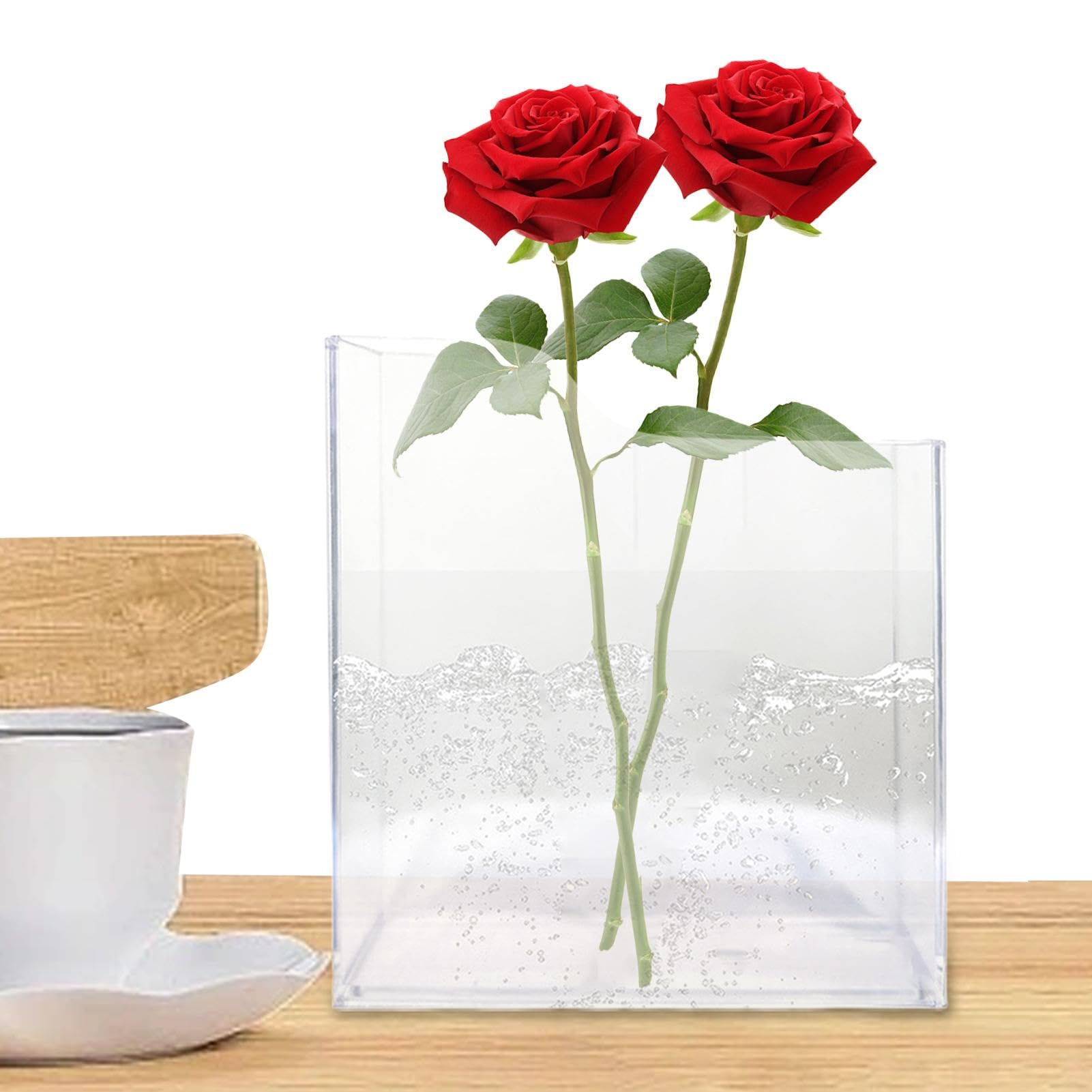 Vase de livre pour fleurs et vase décoratif transparent moderne