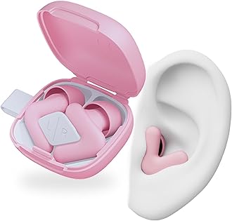 Alpine Silence Earplugs for Sleep, Focus & Travel - V-Shape Snug Fit & Soft Oval Tips – 4 Sizes XS/S/M/L - Comfortable, Reusable Hearing Protection - up to 25dB – Pink