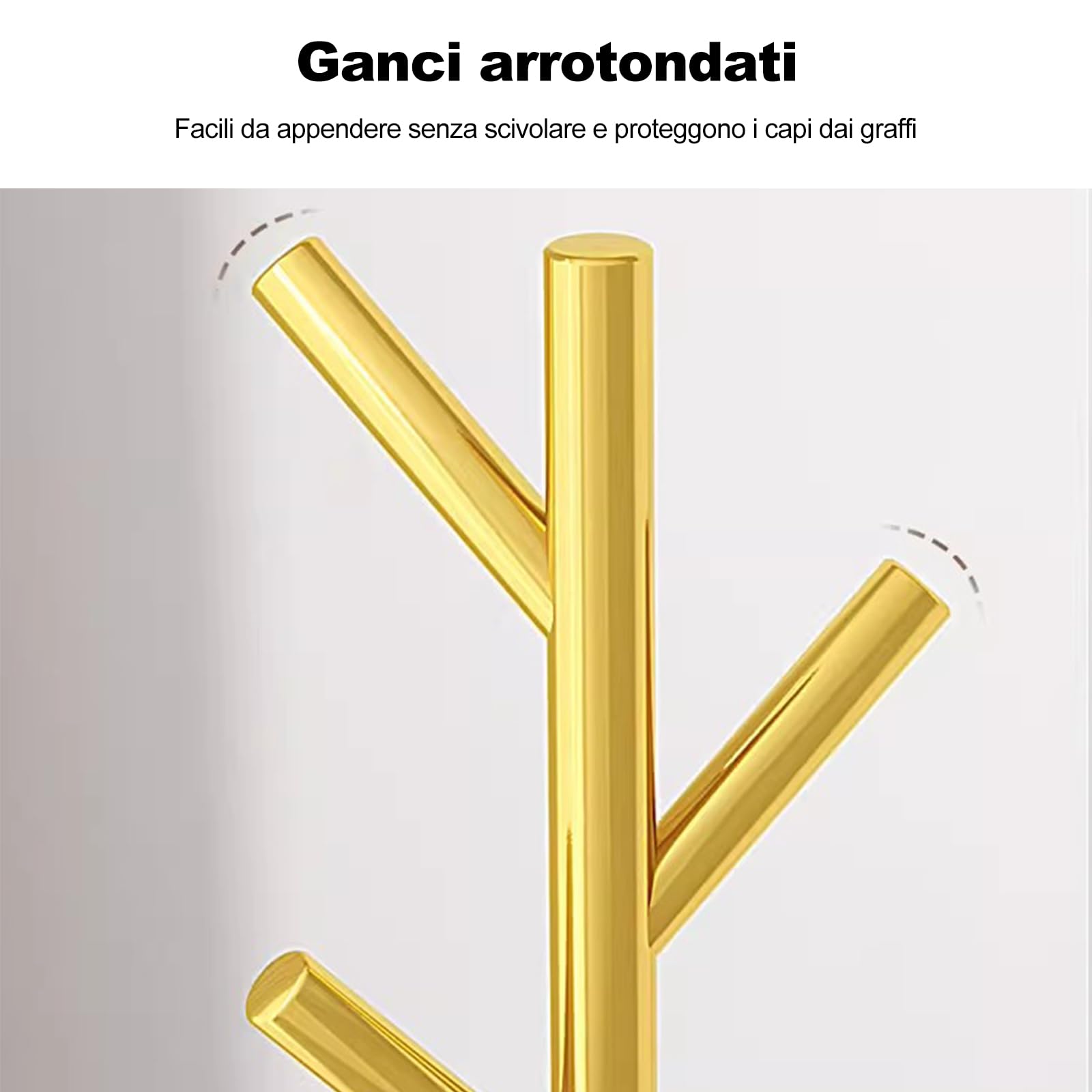 Ergocar Appendiabiti, 8 Ganci Metallici, Staffe Per Appendiabiti Da Ingresso e Un Attaccapanni Con Base In Marmo, Utilizzato Per Alberi Per Giacche, Cappelli, Borse, Fasce