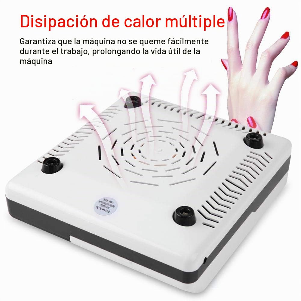 6W 2 En 1 Aspirador de Polvo de Uñas con Tubo Elástico Retráctil, Extractor de Polvo de Uñas, Colector de Polvo de Uñas Profesional, Limpiador de Polvo Mejorado para Uñas/Manicura/Arte de Uñas