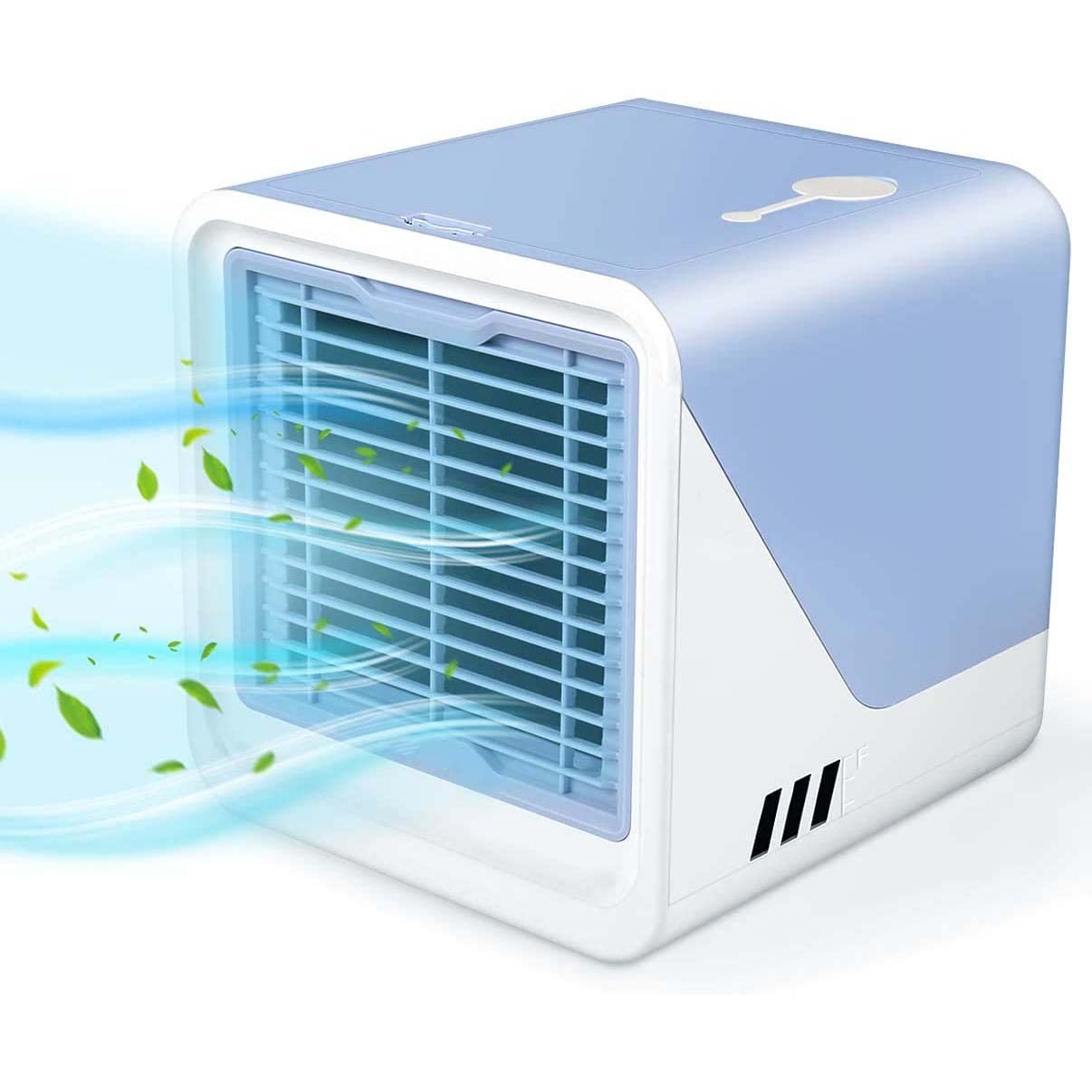 SARMERGE Portable Air Conditioner,Personal Air Cooler with 3-Speeds,Mini Air Conditioner with LED Light,Desktop Cooling Fan with Handle,Suitable for Room Office,Blue