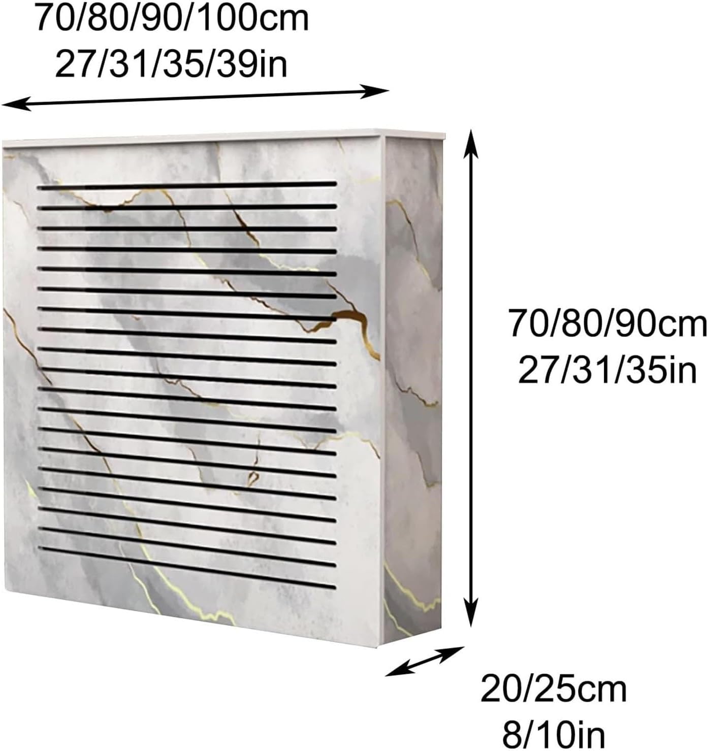 Radiator Cover,Heating Cabinet Shelf, Vented Safety Steam Radiator Cover,MDF Radiators Covers with Horizontal Slats Decorative, for Home Living Room Bedroom(39x31x10in/100x80x25cm)