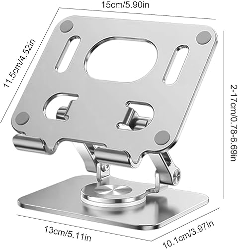 Miniatura 8 de GECAM Soportes para computadora portátil, soporte ajustable para computadora con base giratoria de 360, altura ajustable multiángulo, elevador