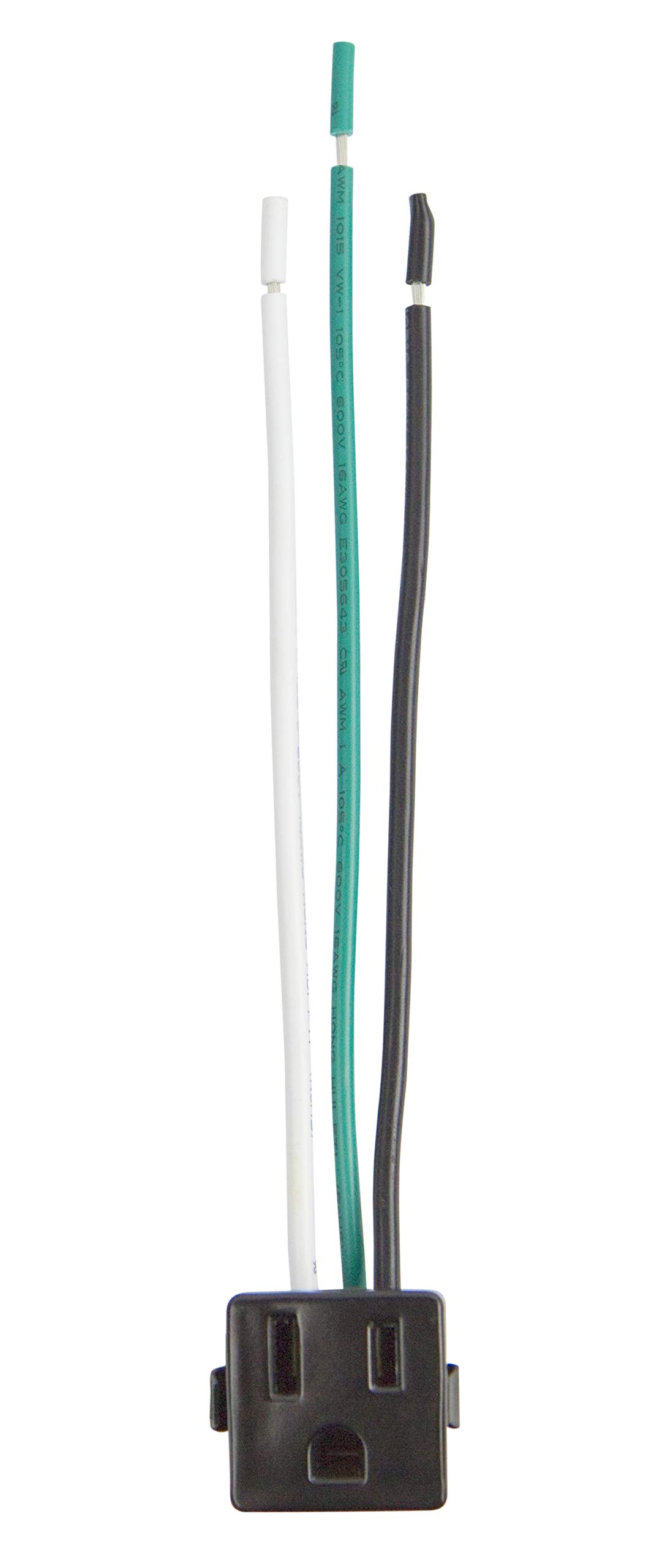 Solus 15040BK 3Wire Snapin Grounding Convenience Receptacle Outlet, UL Listed, 120V, Black