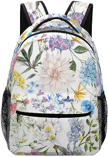 ColourLife Mochila escolar, linda aquarela de flores de verão para notebook, para homens, mulheres e estudantes