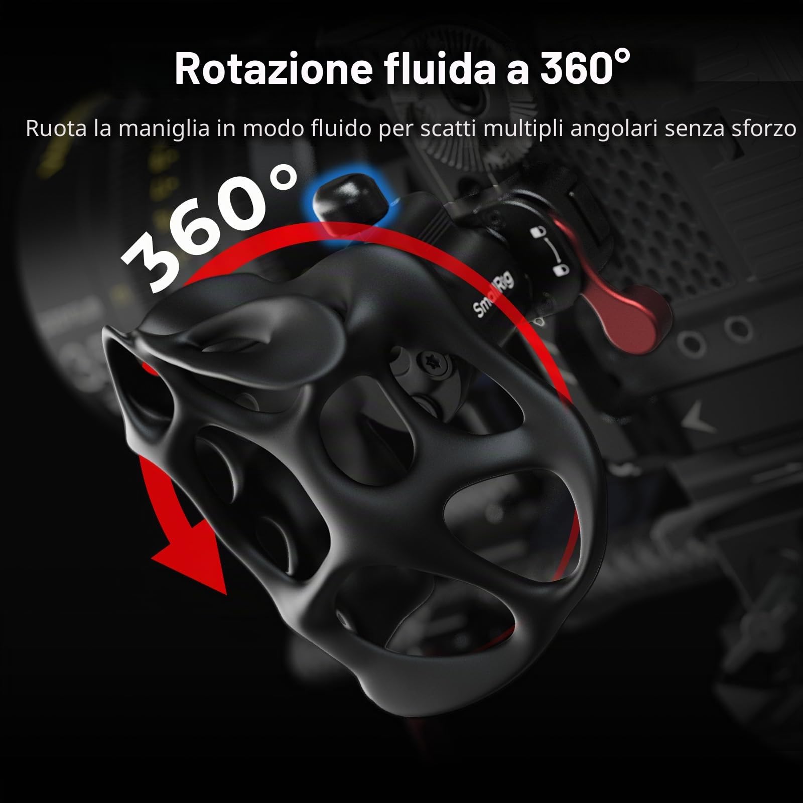 SMALLRIG Maniglione rotativo a 360° con morsetto Nato, incluso nella guida Nato, carico 15kg/33lb, rilascio rapido per Cages & Shoulder Rigs – 5243