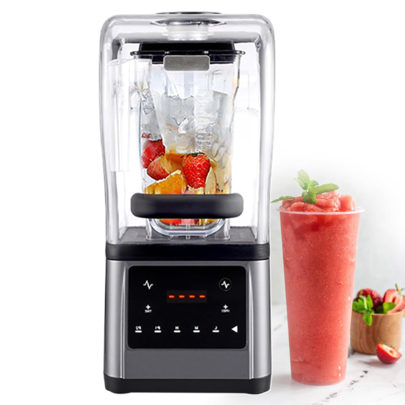 1.8L Heavy Duty Kitchen Mixer, Blenders High Speed Blender, Noise-Reducing Blender For Smoothies, 2200W Stainless Steel Sharp Bladeswith Sealed Soundproof Design For Nut Fruit Vegetable 1.8L