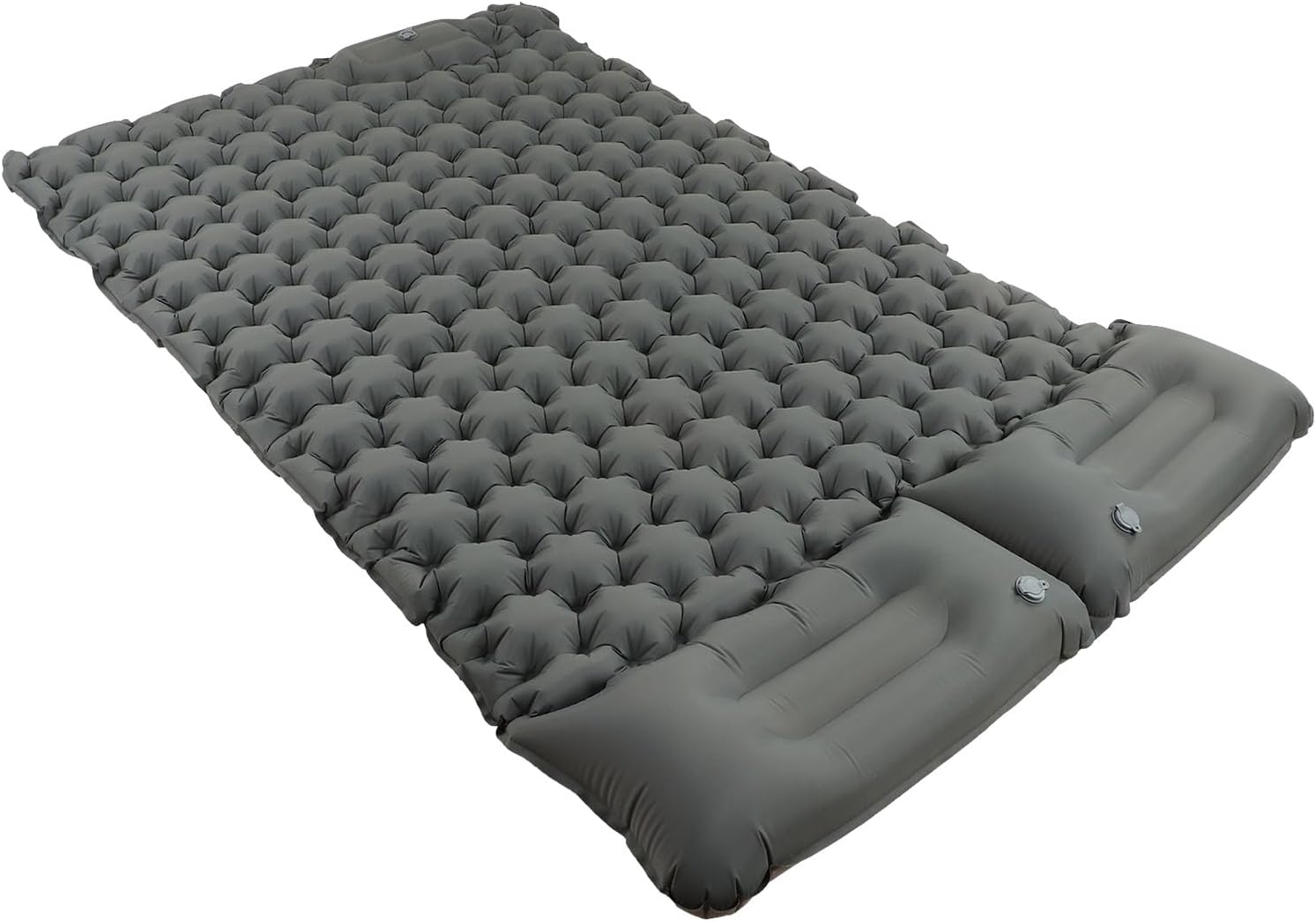 Camping Sleeping Pad, Self Inflating Sleeping Mat with Foot Press Pump, Nylon Camping Mattress for Outdoor Hiking Backpacking, Ergonomic Support and Anti Leak