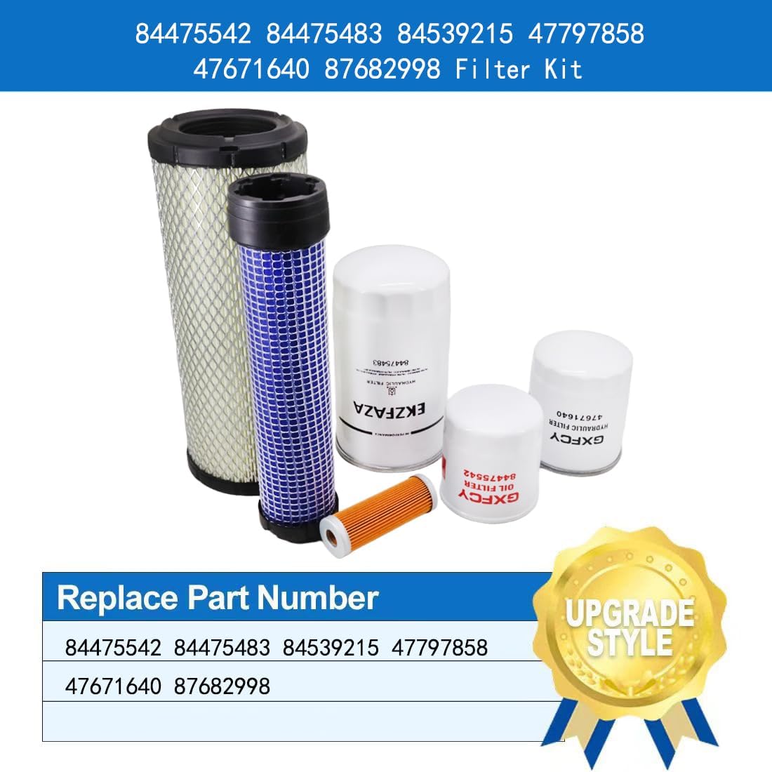 84475542 84475483 84539215 47797858 47671640 87682998 Filter Kit Compatible with New Holland Compact Tractors TC35A TC35D TC35DA TC40A TC40D TC40DA TC45A TC45DA