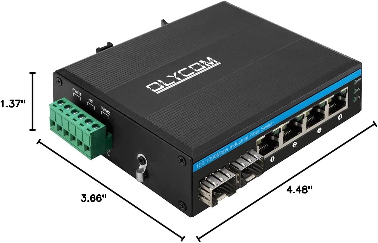 Gigabit Switch 4 Ports Industrial Ethernet Converter DIN-Rail IP40 Rated Network Switch with Mini Size for Security Camera