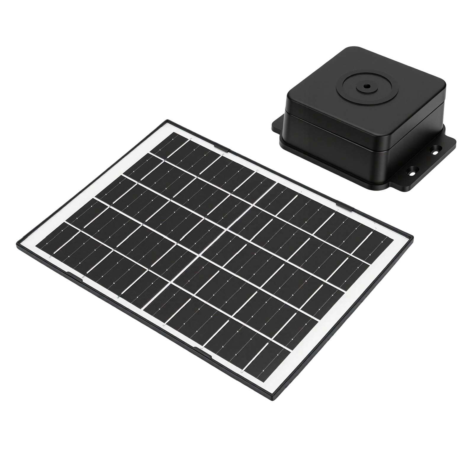 Fockety Pannello Solare da 4 W per Telecamera di Sicurezza, USB C (BLACK) | Caricatore Solare per Fotocamera da Esterno con Batteria Ricaricabile da 5 V, Resistente All'acqua IP65