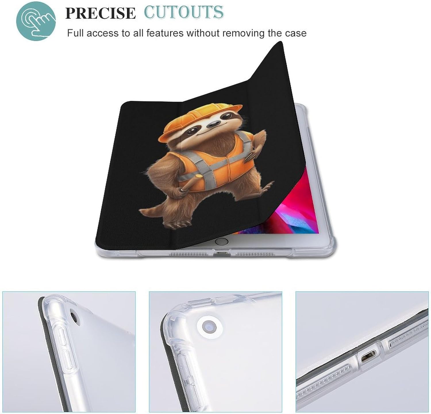 Road Work Sloth for IPad Pro/Air/2020/2021 Case image 3