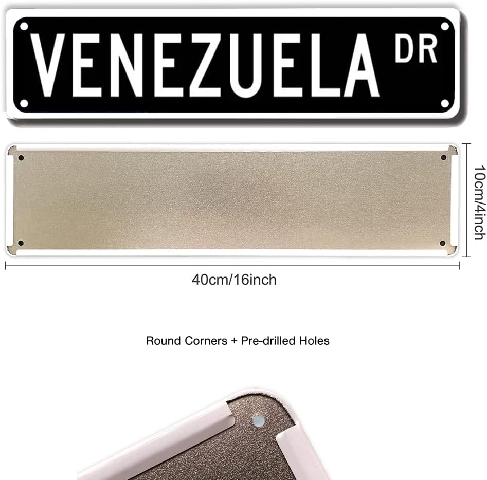 ERMUHEY Venezuela Dr Street Sign, Venezuela Wall Decor, Venezuela Gift Wall Decor for Home/Office/Driveway/Man Cave/Bar, Quality Metal Signs 16x4 Inch image 2