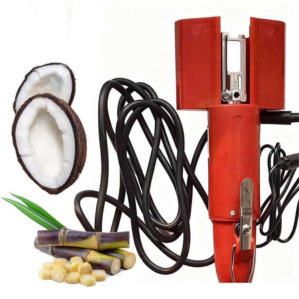FHRKA 120W Electric Sugar Cane Peeler, Automatic Sugarcane Scraping Machine with Spare Battery, Winter Claw, Taro, Pineapple