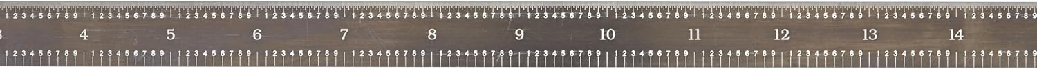 Fowler 52-307-018 Flexible Black Steel EZ Read Rule, 18" Length, 0.76" Width, 0.020" Thickness, 5R Graduation