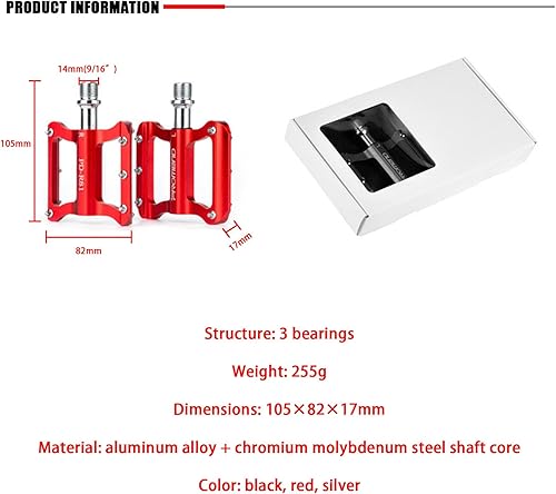 Miniatura 7 de Pedales de bicicleta de carreteraMTB Pedales de bicicleta de aleación de aluminio CNC Pedales de bicicleta 3 rodamientos sellados Cojinete sellado