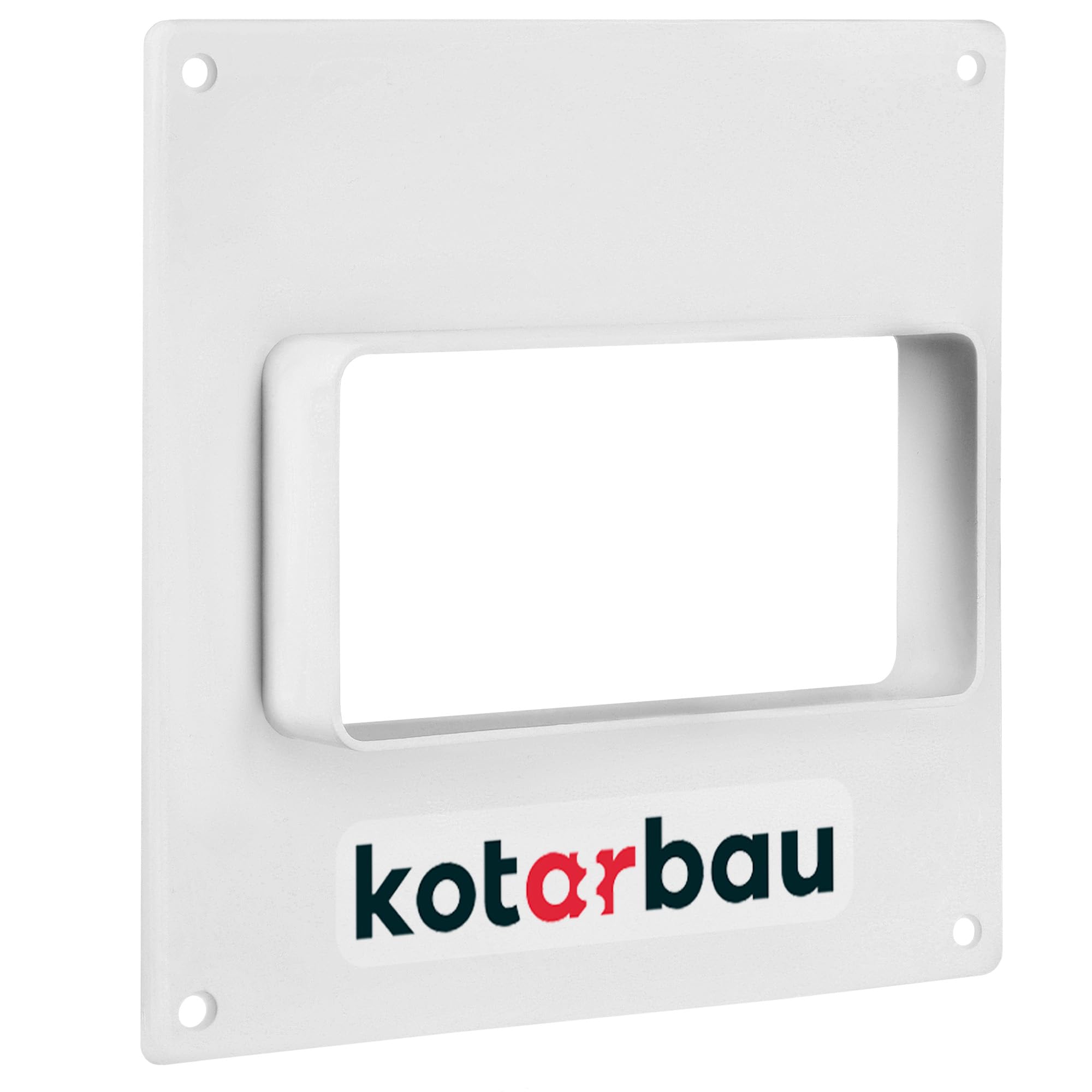 KOTARBAU® Wall Flange 110 x 55 mm Wall Plate Plastic Flange Wall Feedthrough for Flat Ventilation Ducts Ventilation Duct Connector Flange Duct Connector for Flat Duct White