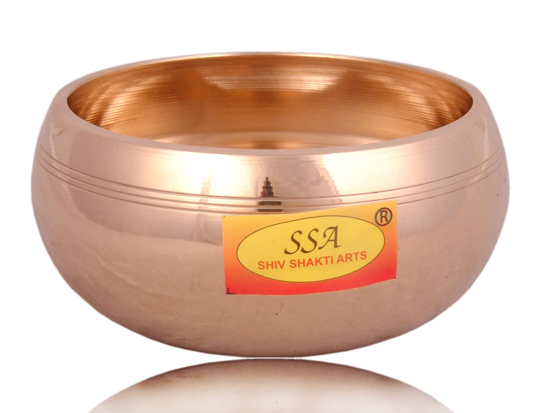 Shiv Shakti Arts Pure Bronze Kansa Bowl | Katori | Singing Bowl (Heavy 14 Gauge - Big 500 ml Each Bowl) - 1 Piece